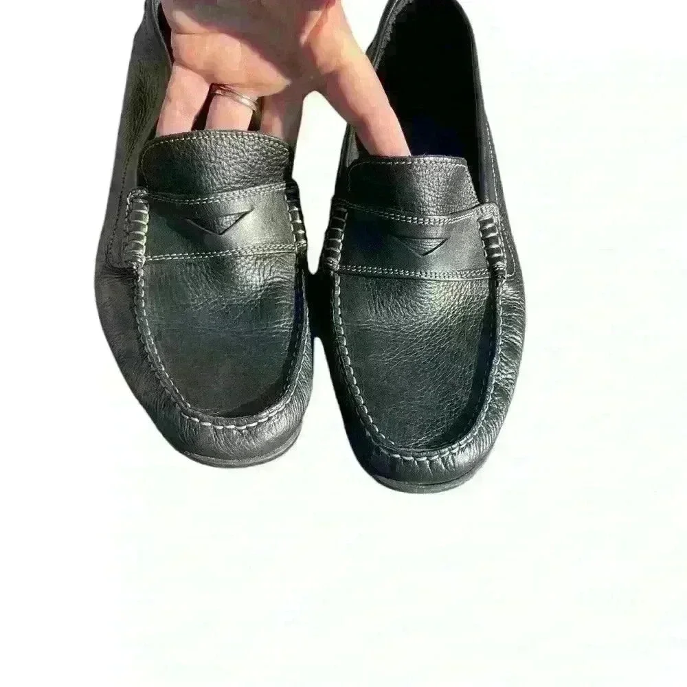 Sandro Moscoloni Segovia Pebble Leather Loafer Driving Shoes Mens 11 D Black